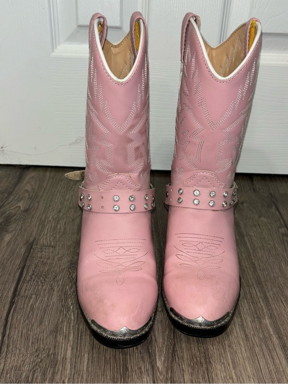 Lil Durango Girls' 10-in. Rhinestone Pink Cowboy Cowgirl Boots Size 5